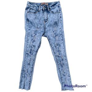 Judy Blue High Rise Acid Wash Distress Denim Jeans 1